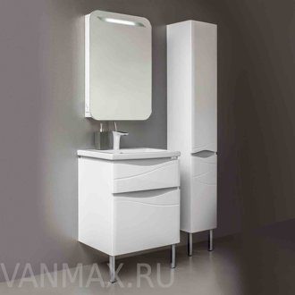Комплект мебели для ванной Оника Флорена Квадро 80 белый/кремовый