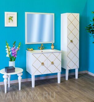 Комплект мебели для ванной комнаты Одри 80 Sanflor подвесной