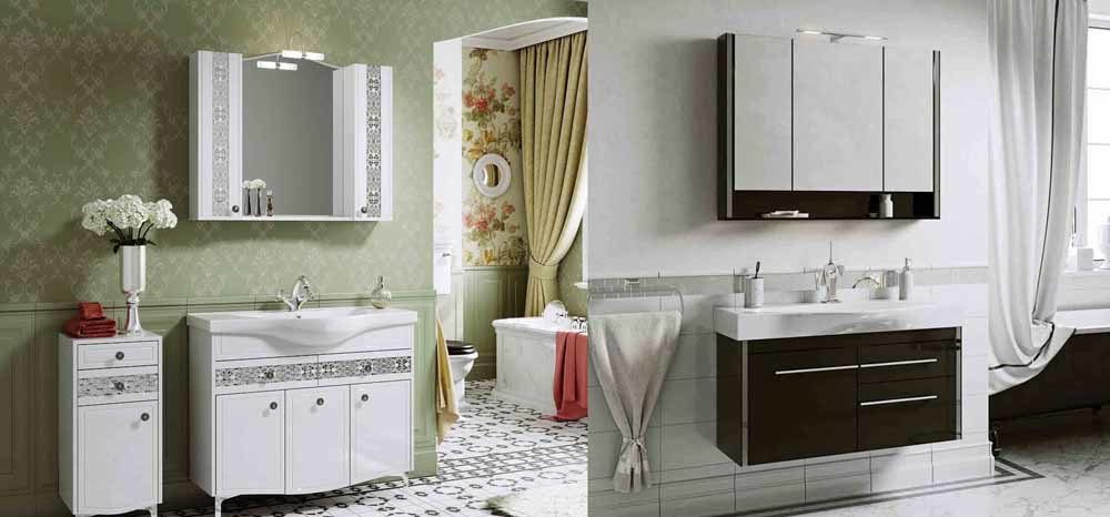 Комплект мебели для ванной Cиена 60 см прямая Bellezza